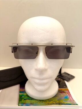 Prive Revaux Limited Edition “The Planco” Modern Silver Rim Rectangle Sunglasses